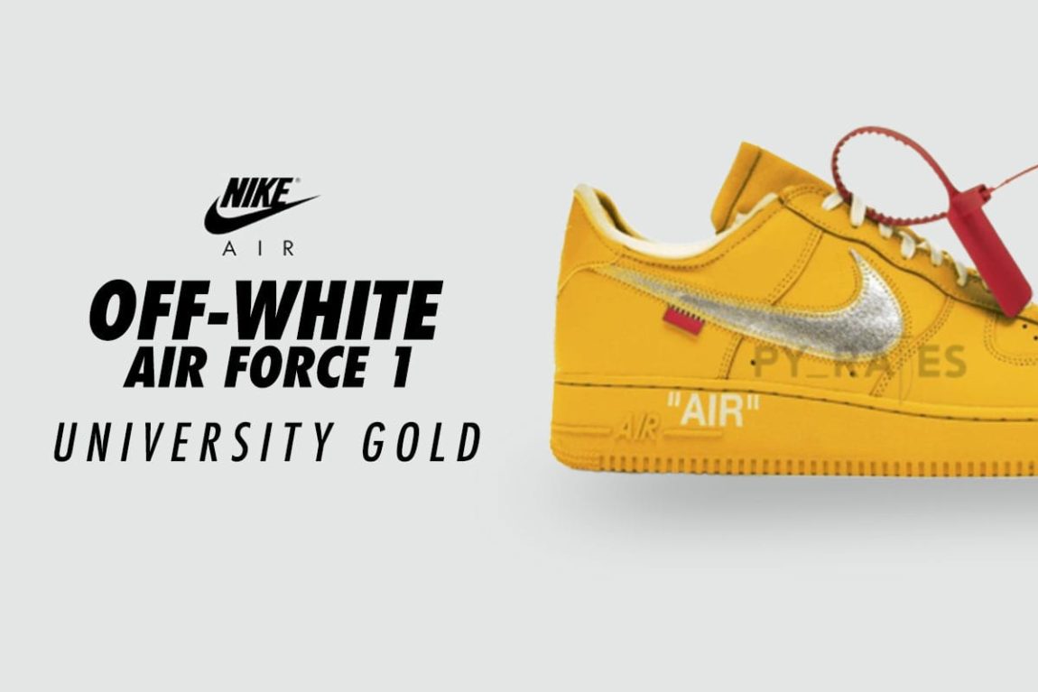 gold off white air force 1